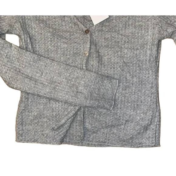 Socialite Women's Cropped Cardigan Sweater Large Grey NWT V-Neck Long Sleeve - Picture 5 of 8